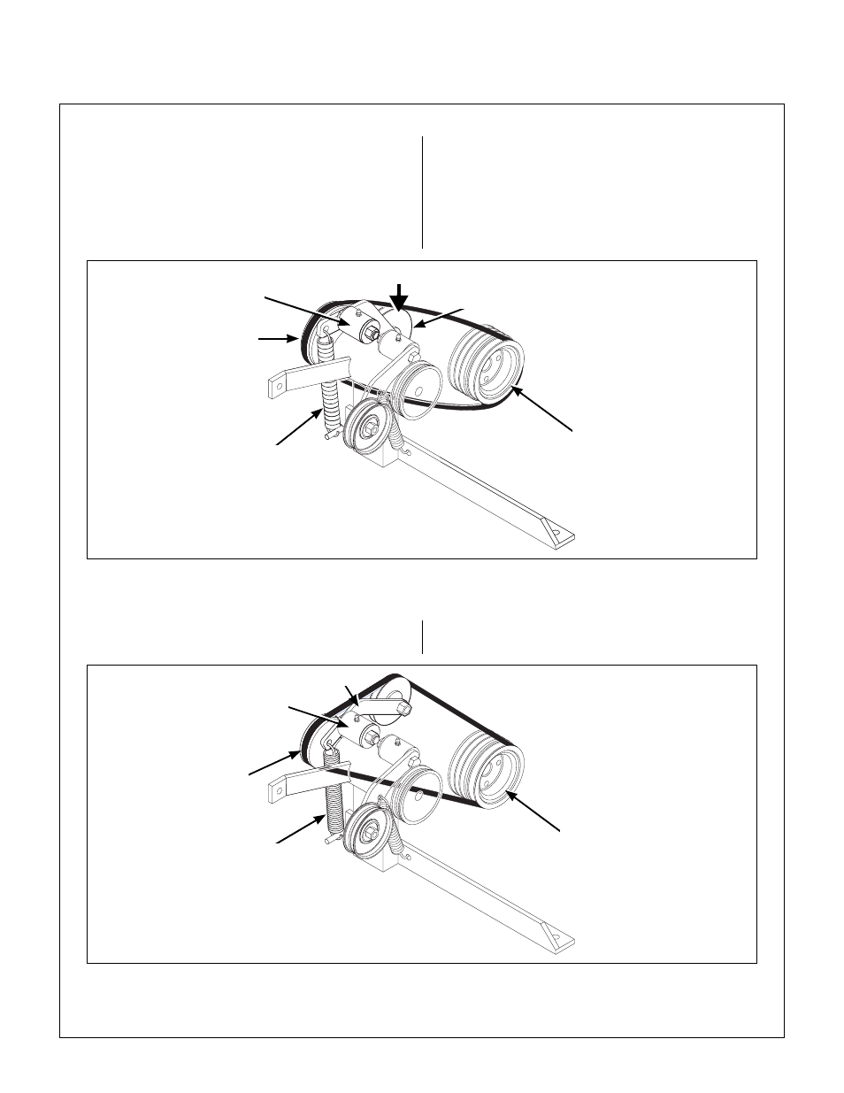 Jackshaft drive belt, Jackshaft drive belt (disengaged), Jackshaft drive belt (engaged) | Maintenance instructions | Walker MC (18 HP) User Manual | Page 65 / 72