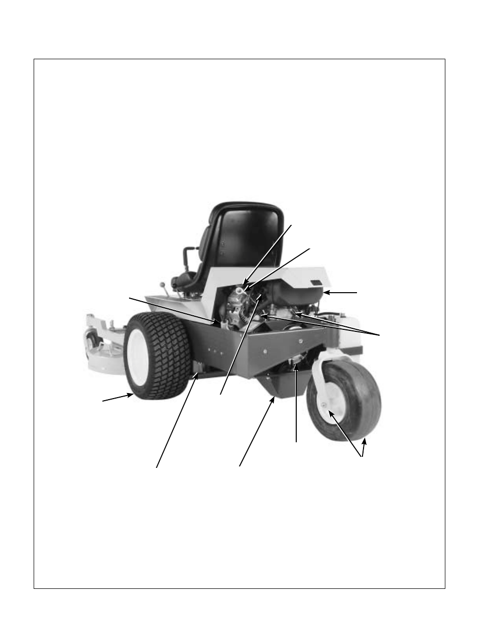 Rear view and left side view, Component identification | Walker MB (18 HP) User Manual | Page 11 / 72