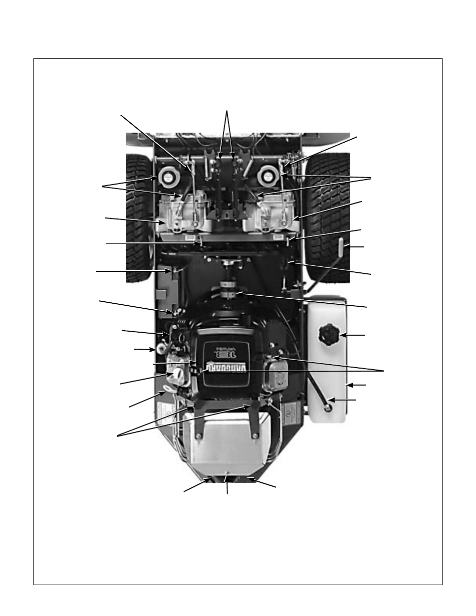 Top view (body raised), Component identification | Walker MB (18 HP) User Manual | Page 12 / 72