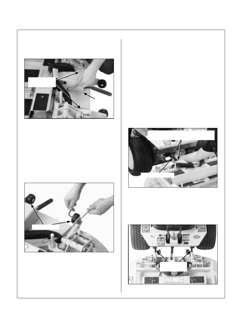 Pto shaft guard installation, Tilt-up roller wheel installation, Roller wheel installation | Mower deck installation on tractor, Deck installation, Pto shaft connection, Mower deck installation, Assembly instructions | Walker MB (18 HP) User Manual | Page 20 / 72