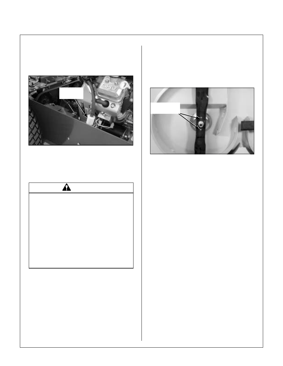 Fuel filter, Fuel filter location, Blade overload shear bolts | Cutting blade shear bolts, Pto shear pin, Maintenance instructions | Walker MB (18 HP) User Manual | Page 51 / 72