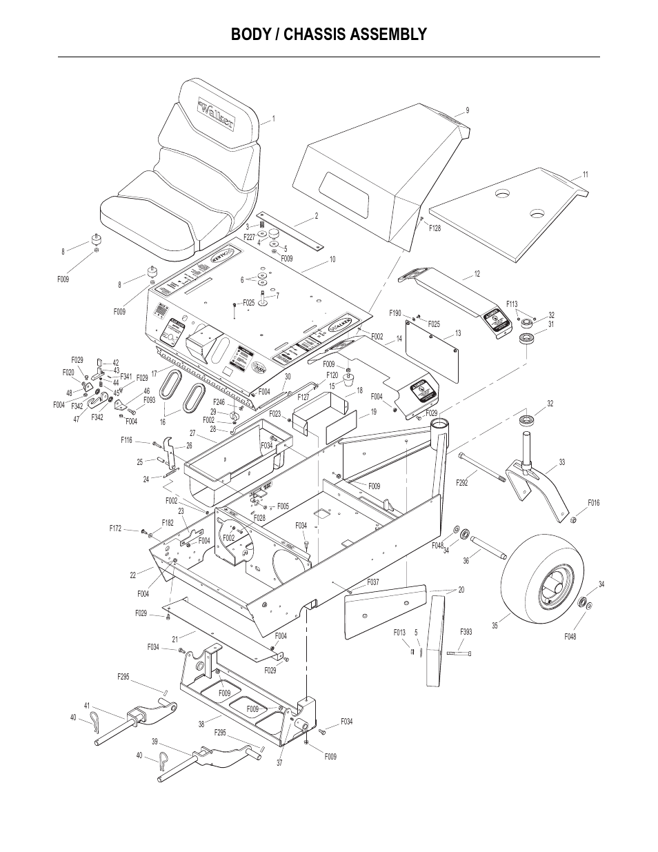 Body / chassis assembly | Walker MB (18 HP) User Manual | Page 57 / 72