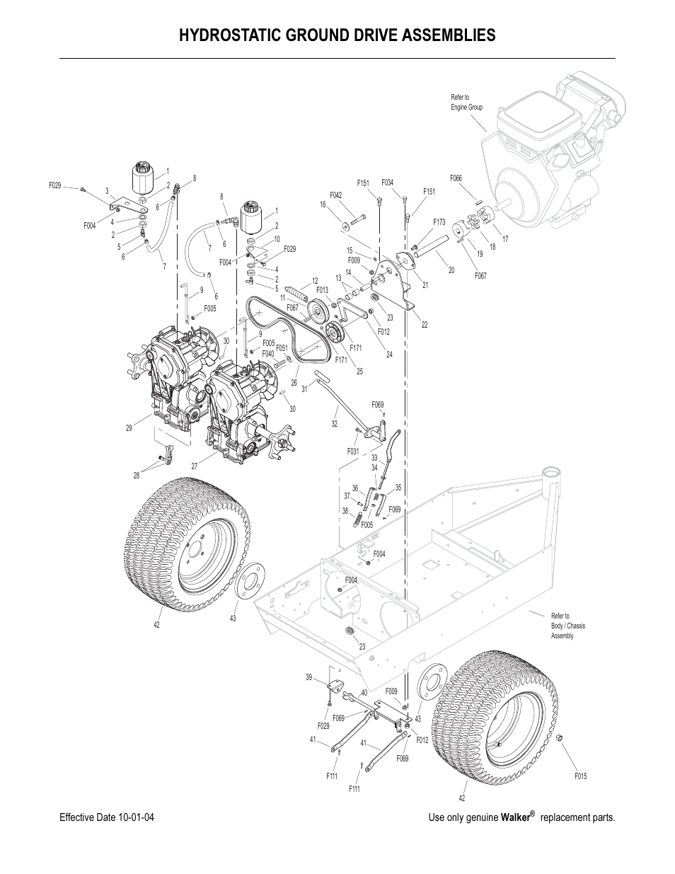 Hydrostatic ground drive assemblies | Walker MB (18 HP) User Manual | Page 63 / 72