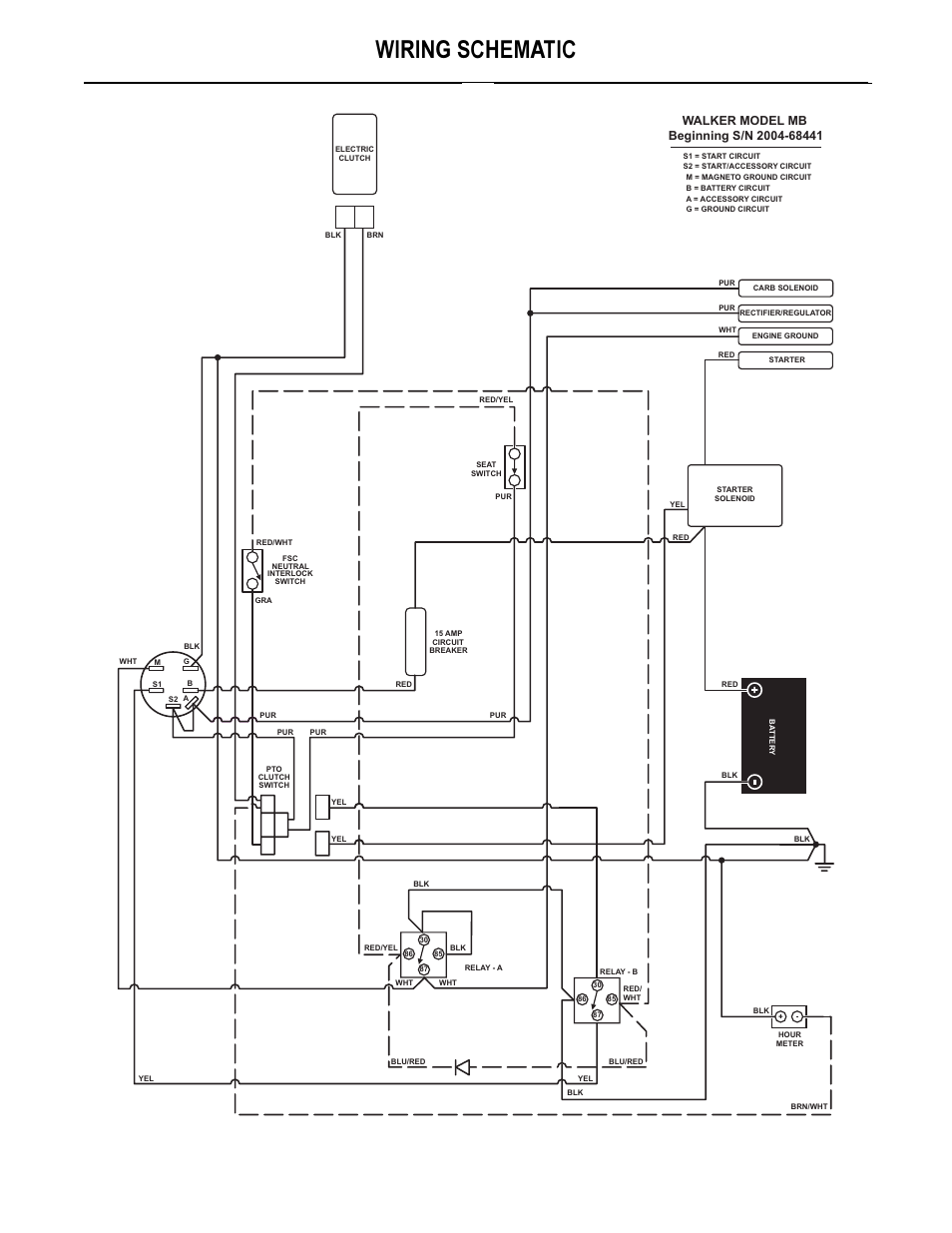 Wiring schematic | Walker MB (18 HP) User Manual | Page 68 / 72