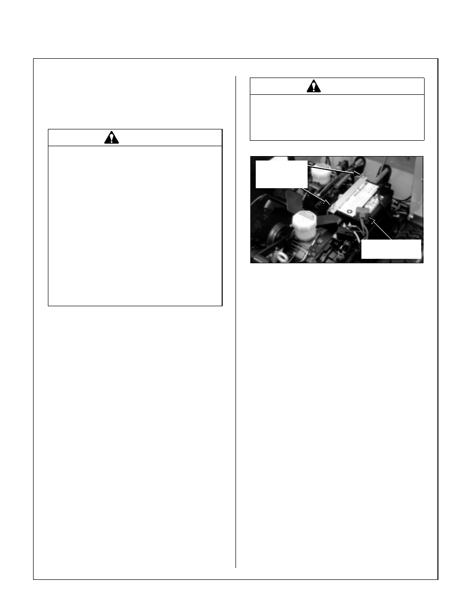 Battery charging, Battery installation, Battery clamp secured by wing nut(s) | Mower deck assembly, Deck caster wheels installation, Assembly instructions | Walker MT User Manual | Page 21 / 92