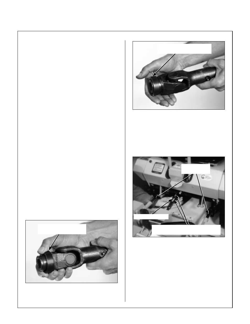 Pull back spring-loaded coupler ring, Installing pto quick coupler, Coupler ring “locked” position | Grease deck support arms, Mower deck installation (pto shaft connection), Assembly instructions | Walker MT User Manual | Page 23 / 92