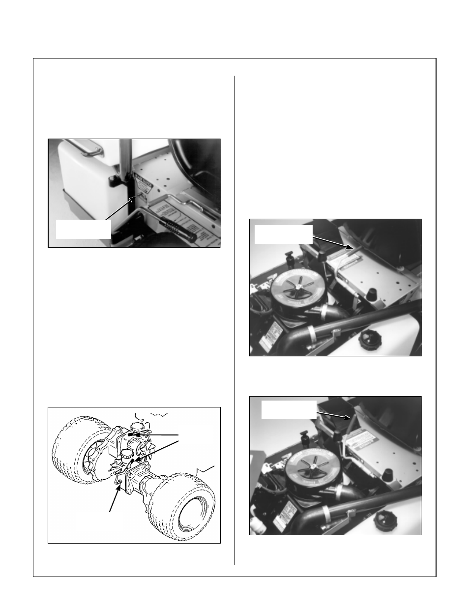 Front body latch release, Transmission lockout levers, Transmission plunger | Lockout lever location, Cold start lever disengaged, Cold start lever engaged, Optional cold start lever cold start position, Operating instructions | Walker MT User Manual | Page 30 / 92