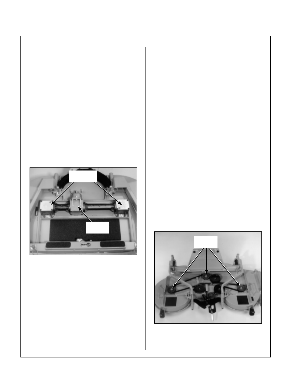 Mower deck gearbox lubrication, Blade drive gearboxes, Mower deck gearboxes | Shown with gearbox cover removed for clarity), Dsd52 or dsd62 mower deck lubrication, Blade spindles, Blade spindle lubrication, Maintenance instructions | Walker MT User Manual | Page 54 / 92