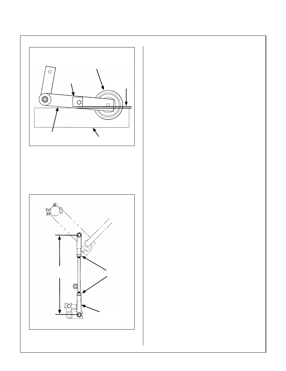 Blade clutch idler pulley, Blade brake band adjustment, 1/4 in. (209 mm) | Brake actuator rod adjustment, Transmission control, Set forward travel limit (stop) - step 1, Maintenance instructions | Walker MT User Manual | Page 81 / 92