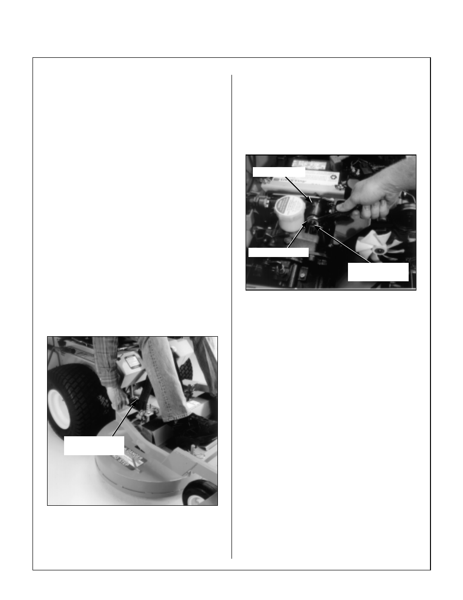 Straight ground travel adjustment - step 4, End wrench on adjustment nut, Straight ground travel adjustment | Forward speed control friction lock, Fsc actuator, Maintenance instructions | Walker MT User Manual | Page 83 / 92