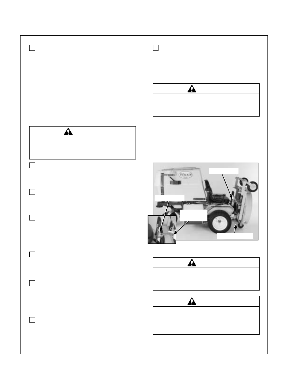 Deck secured in tilt-up position, Assembly instructions | Walker MT User Manual | Page 31 / 100