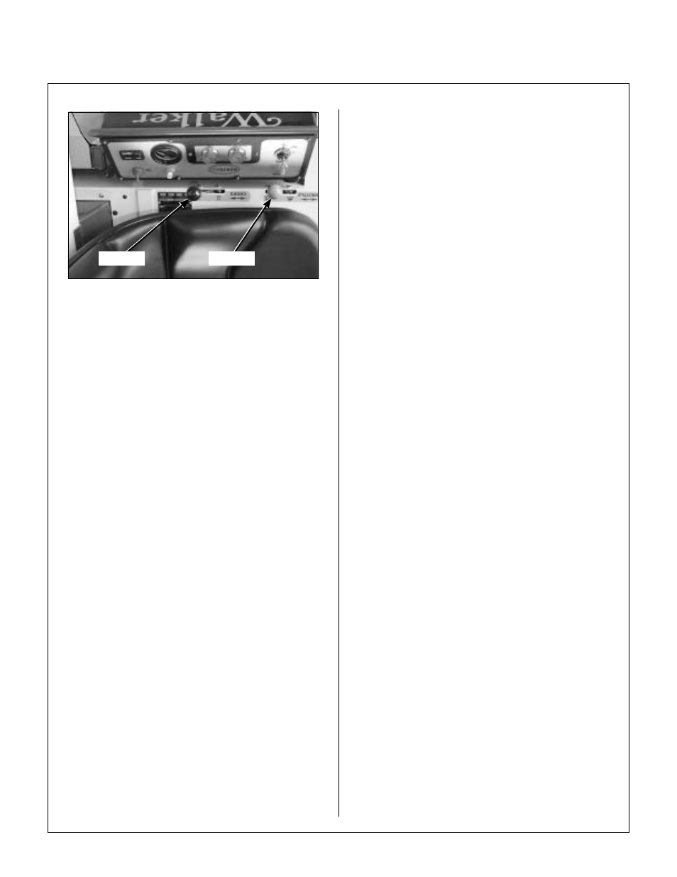 Choke and throttle location (mt and mtl), Engine throttle, Forward speed control (fsc) | Steering levers, Blade clutch (pto), Parking brake, Operating instructions | Walker MT User Manual | Page 34 / 100