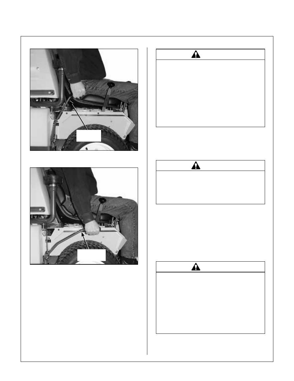 Blade clutch engaged, Blade clutch disengaged, Stopping the machine | Operating instructions | Walker MT User Manual | Page 43 / 100