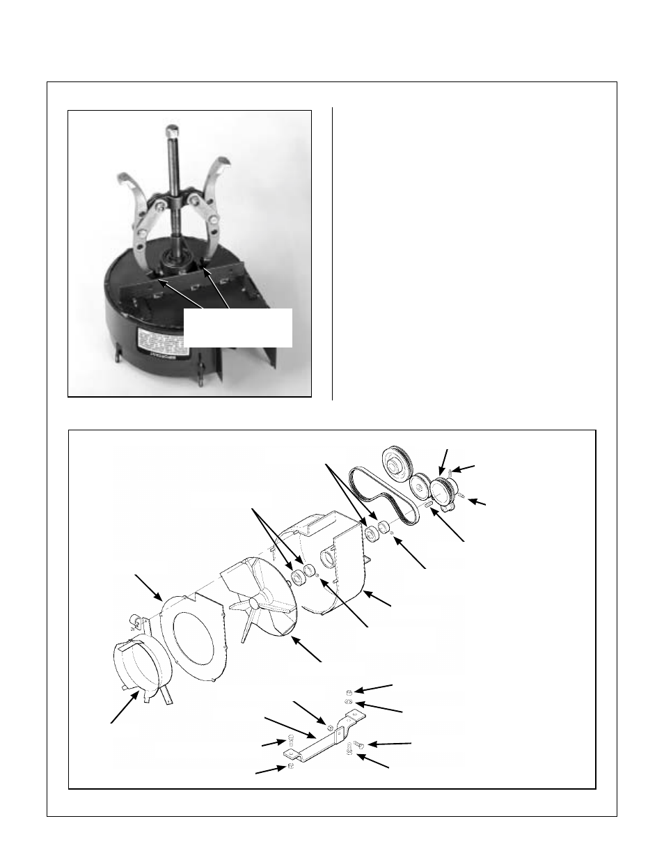 Pressing blower wheel out of housing, Blower wheel installation, Ghs blower assembly installation | Ghs blower components, Maintenance instructions | Walker MT User Manual | Page 83 / 100