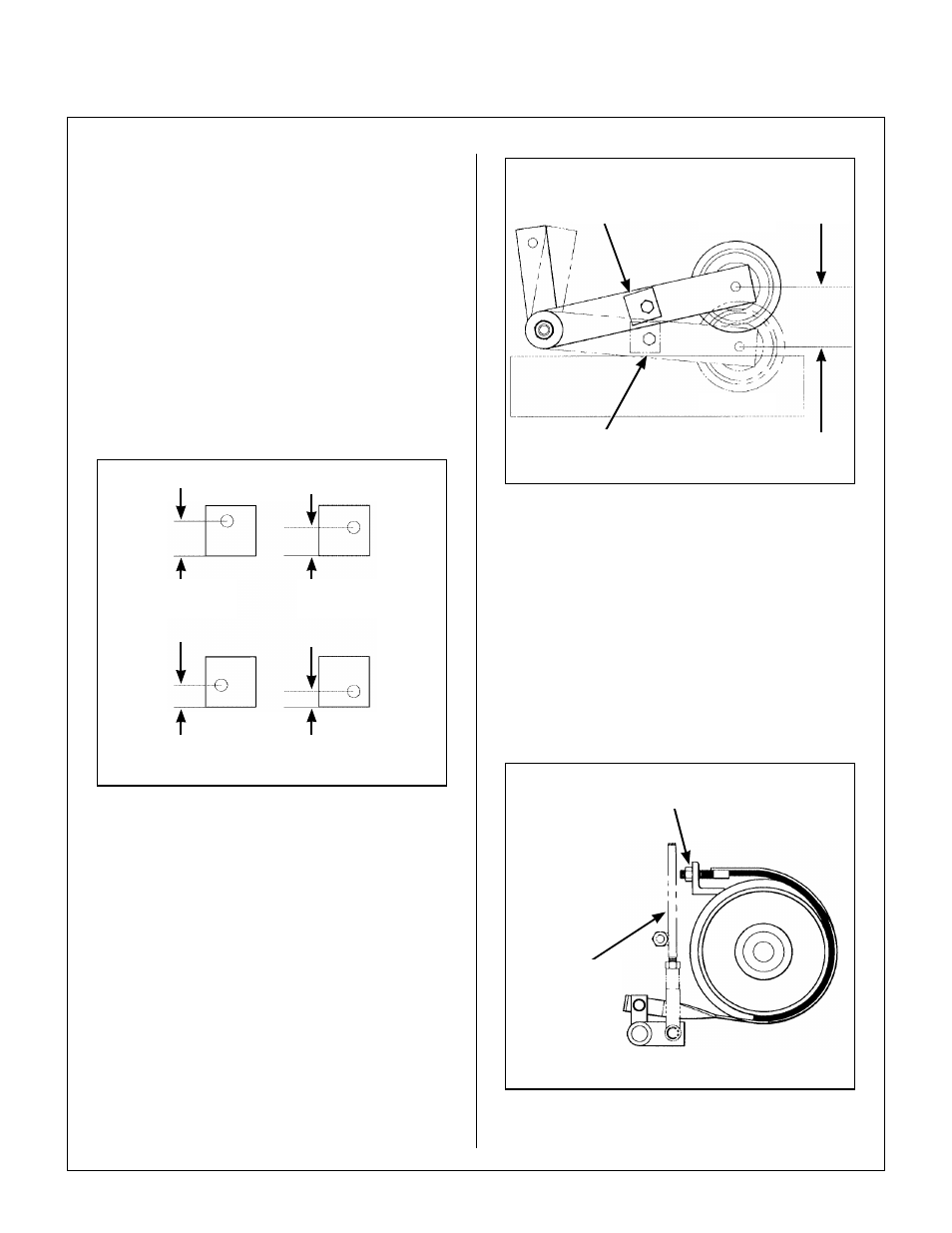 Stop block eccentric adjustment, Pto belt tightener stop block adjustments, Clutch idler pulley travel adjustment | Blade brake adjustment - step 3, Blade brake band adjustment, Maintenance instructions | Walker MT User Manual | Page 87 / 100