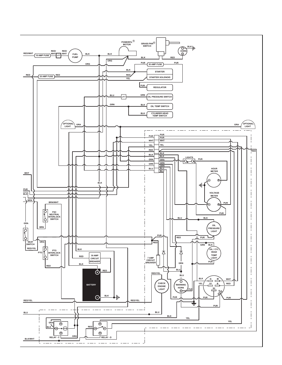 Wiring diagram - model mtefi, Maintenance instructions, Electrical system | Walker MT User Manual | Page 97 / 100