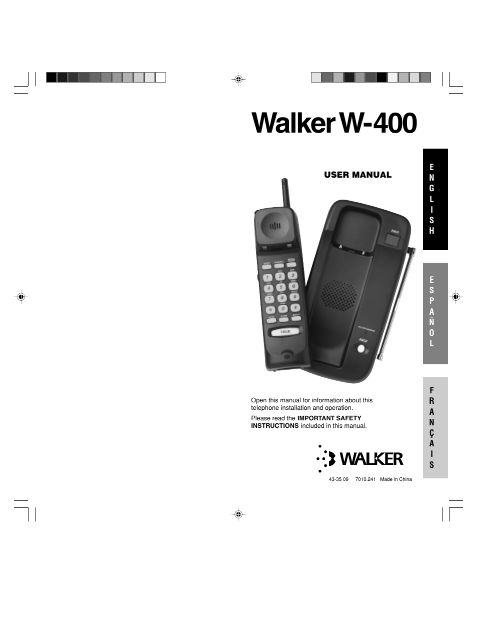 Walker W-400 User Manual | 48 pages