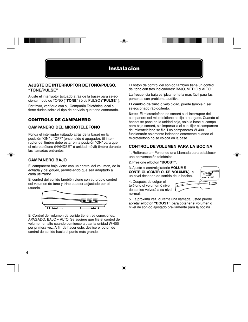 Instalacion | Walker W-400 User Manual | Page 21 / 48