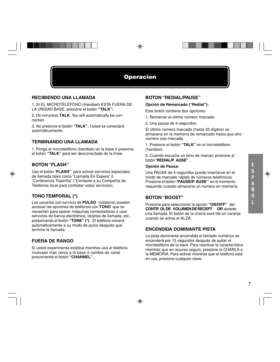 Operacion | Walker W-400 User Manual | Page 24 / 48