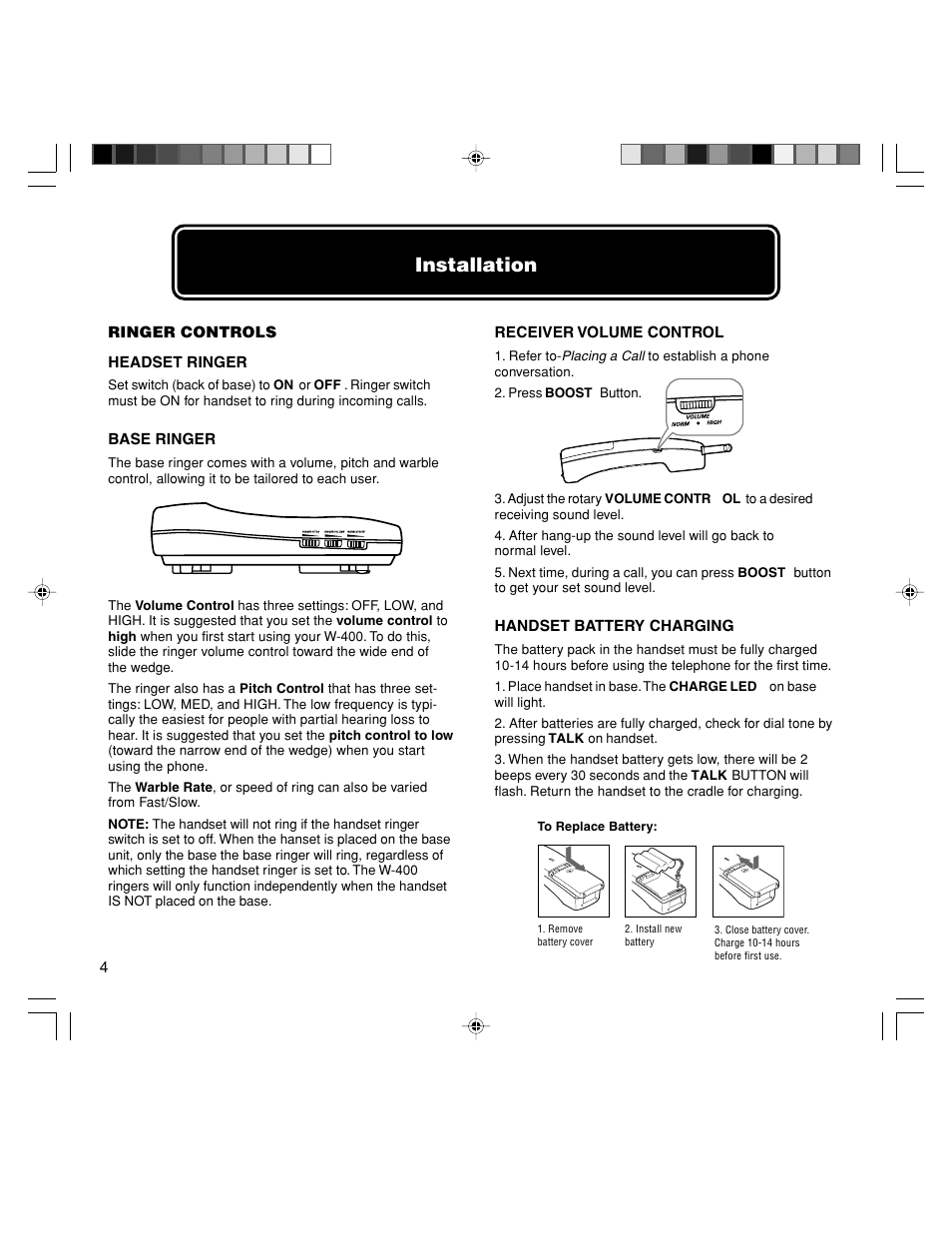 Installation | Walker W-400 User Manual | Page 6 / 48