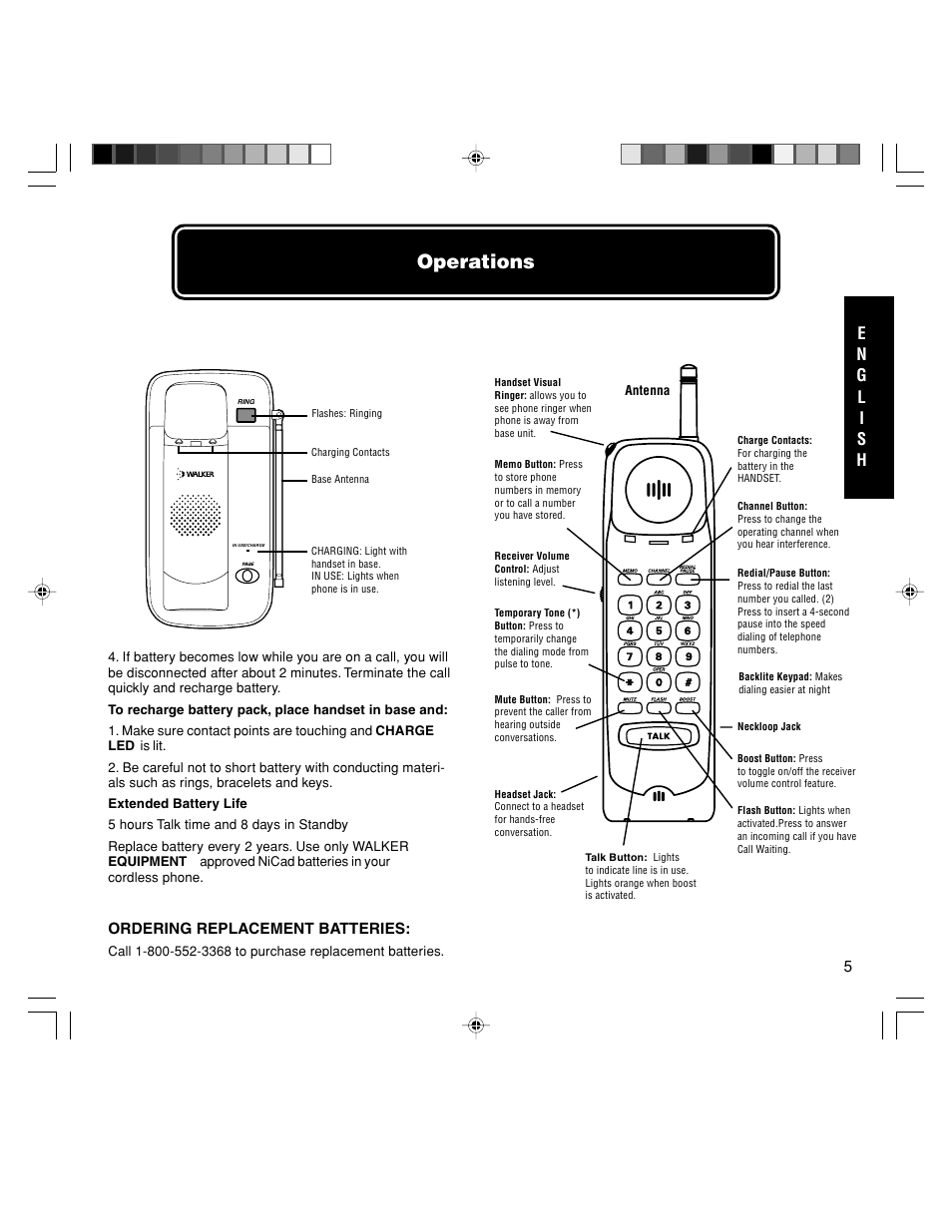 Operations | Walker W-400 User Manual | Page 7 / 48