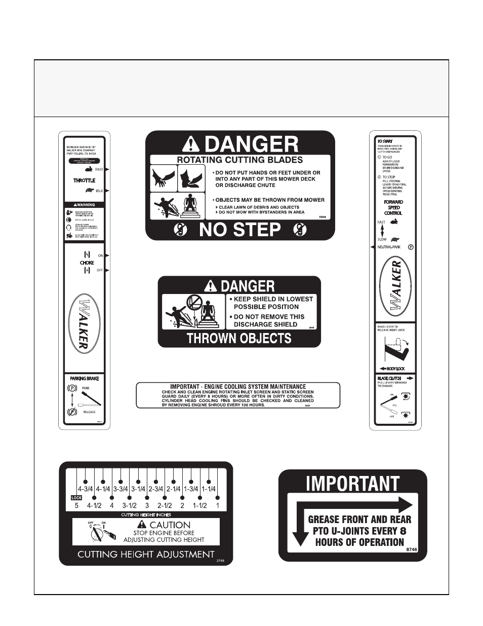 Safety, control, and instruction decals, Safety instructions | Walker MBSSD (27 HP) User Manual | Page 17 / 84