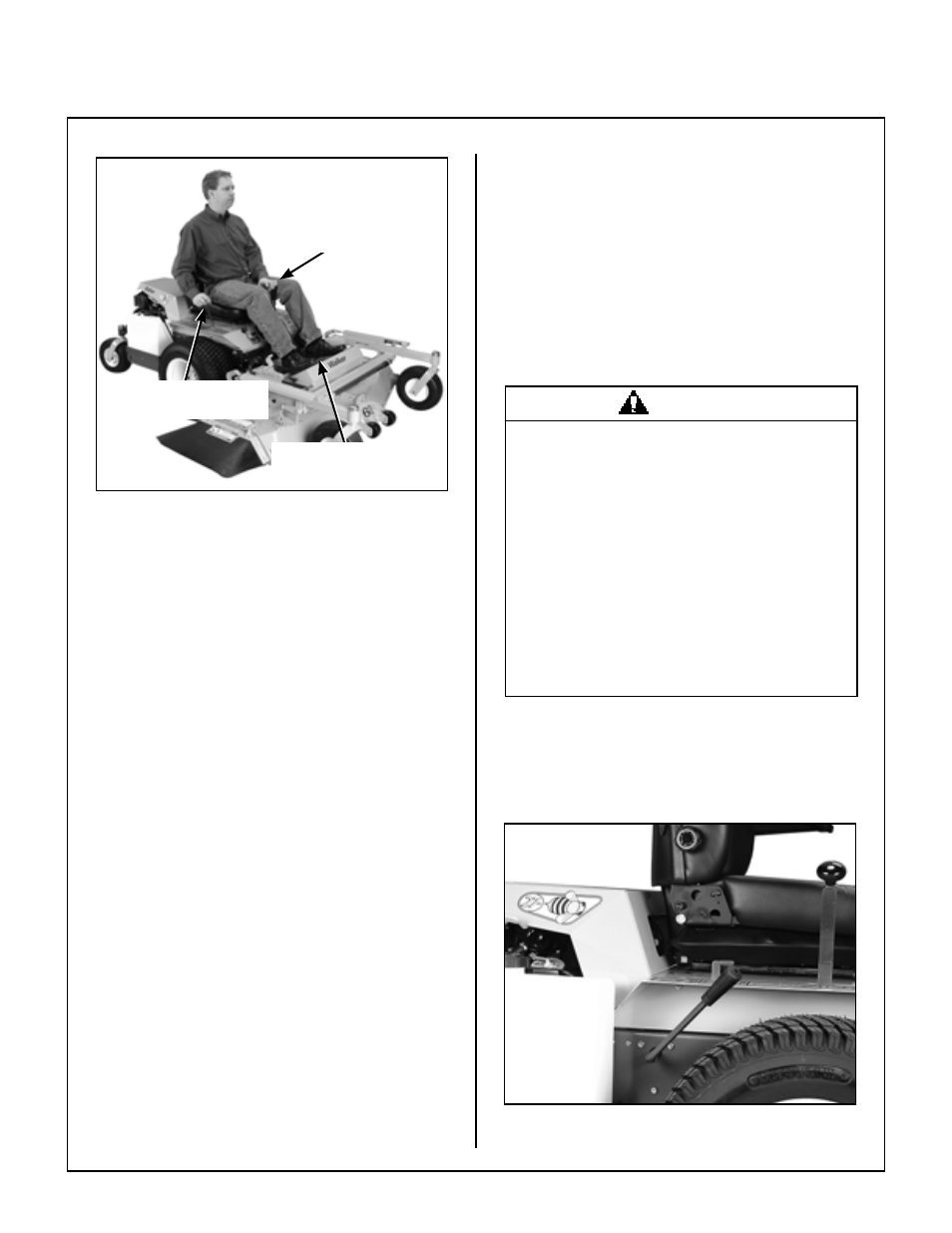 Correct operator hand position on the controls, Engaging the mower, Blade clutch engaged | Operating instructions | Walker MBSSD (27 HP) User Manual | Page 32 / 84