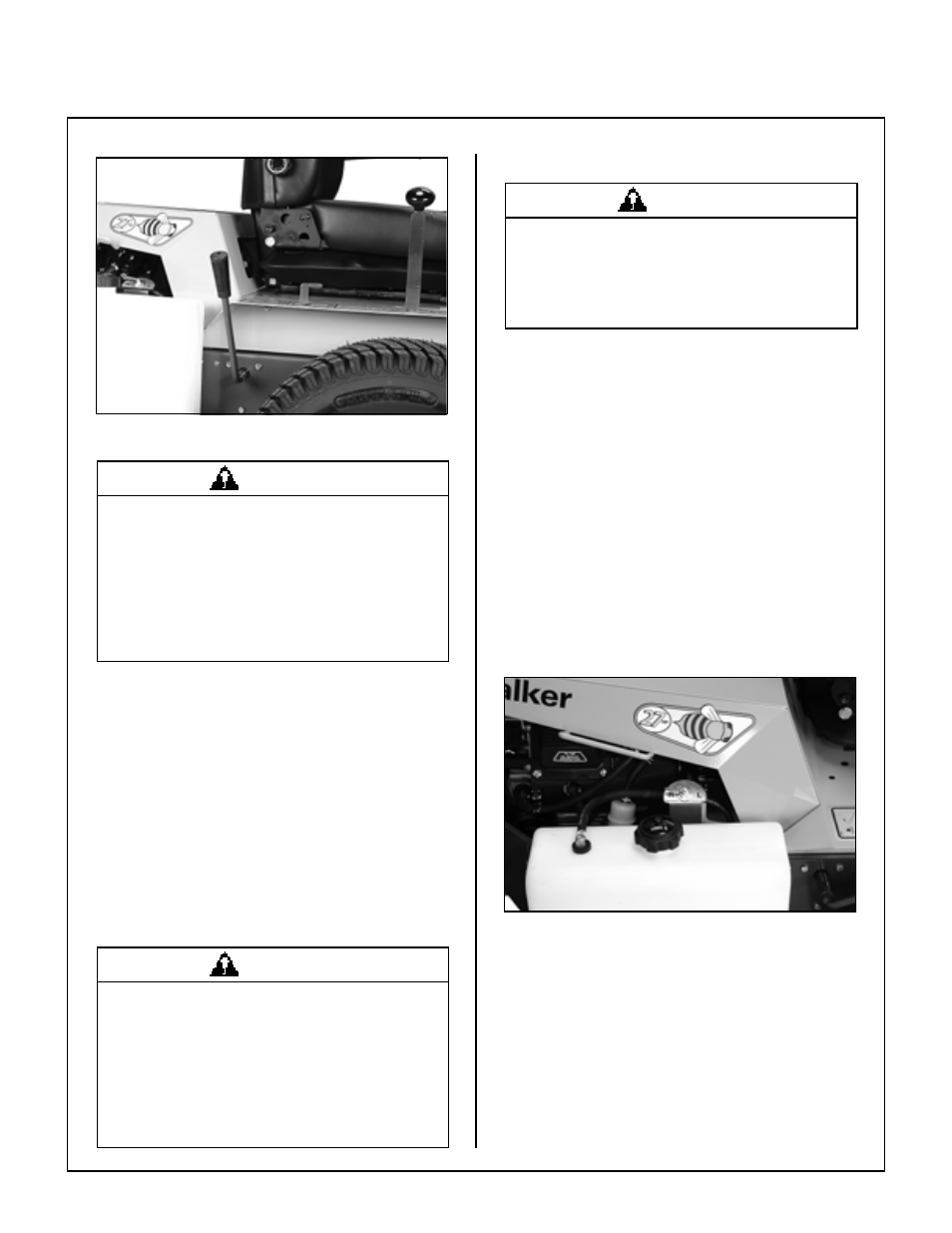 Blade clutch disengaged, Stopping the machine, Fuel selector valve | Operating instructions | Walker MBSSD (27 HP) User Manual | Page 33 / 84