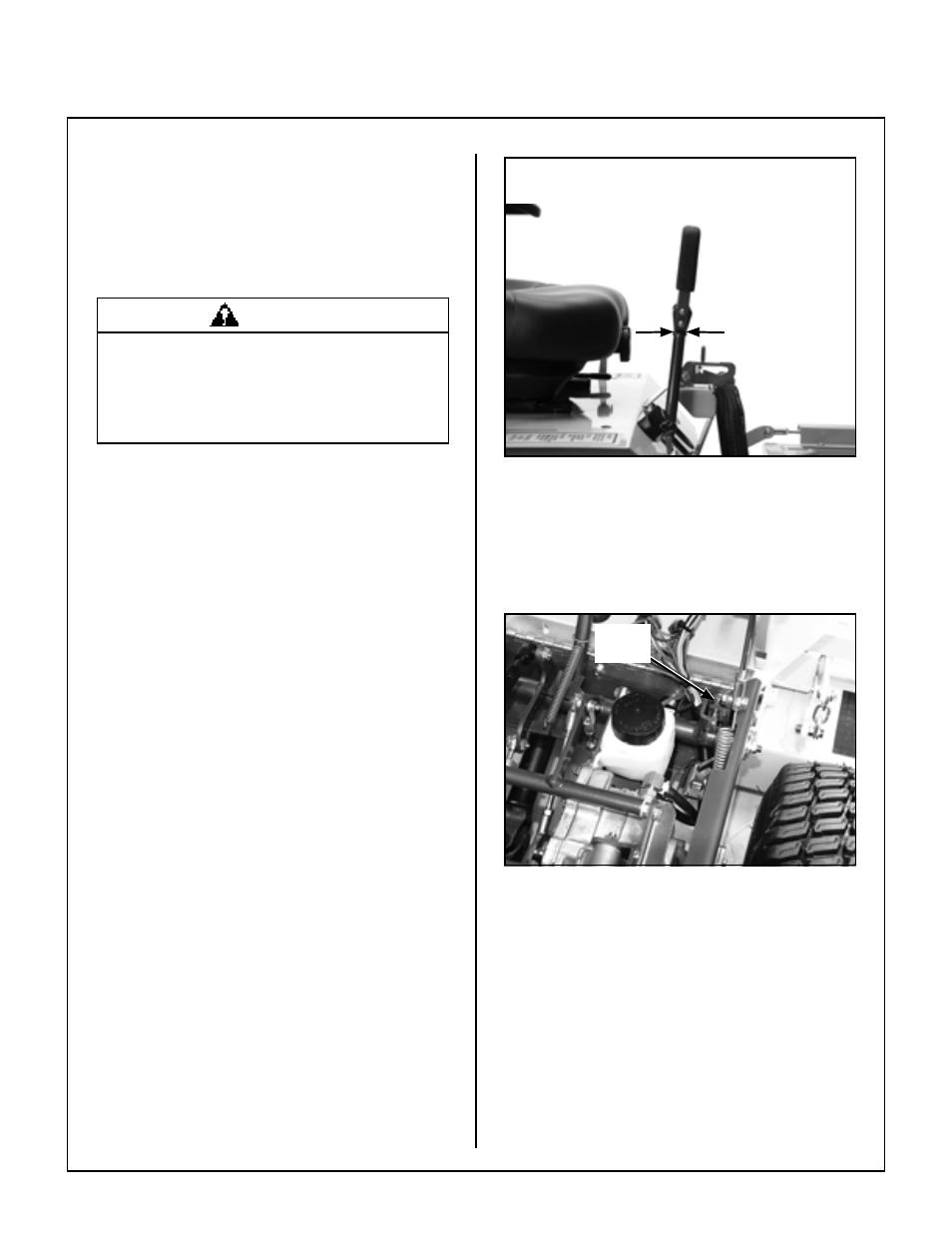 Adjustments, Transmission control, Steering lever position adjustment - step 1 | Lever alignment, Stop bolt location, Maintenance instructions | Walker MBSSD (27 HP) User Manual | Page 57 / 84