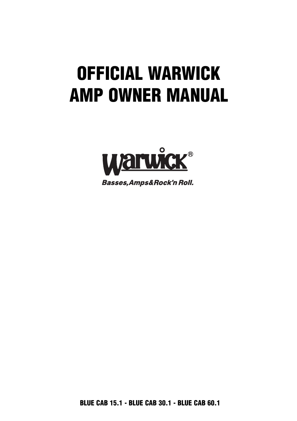 Warwick Blue Cab 60.1 User Manual | 13 pages
