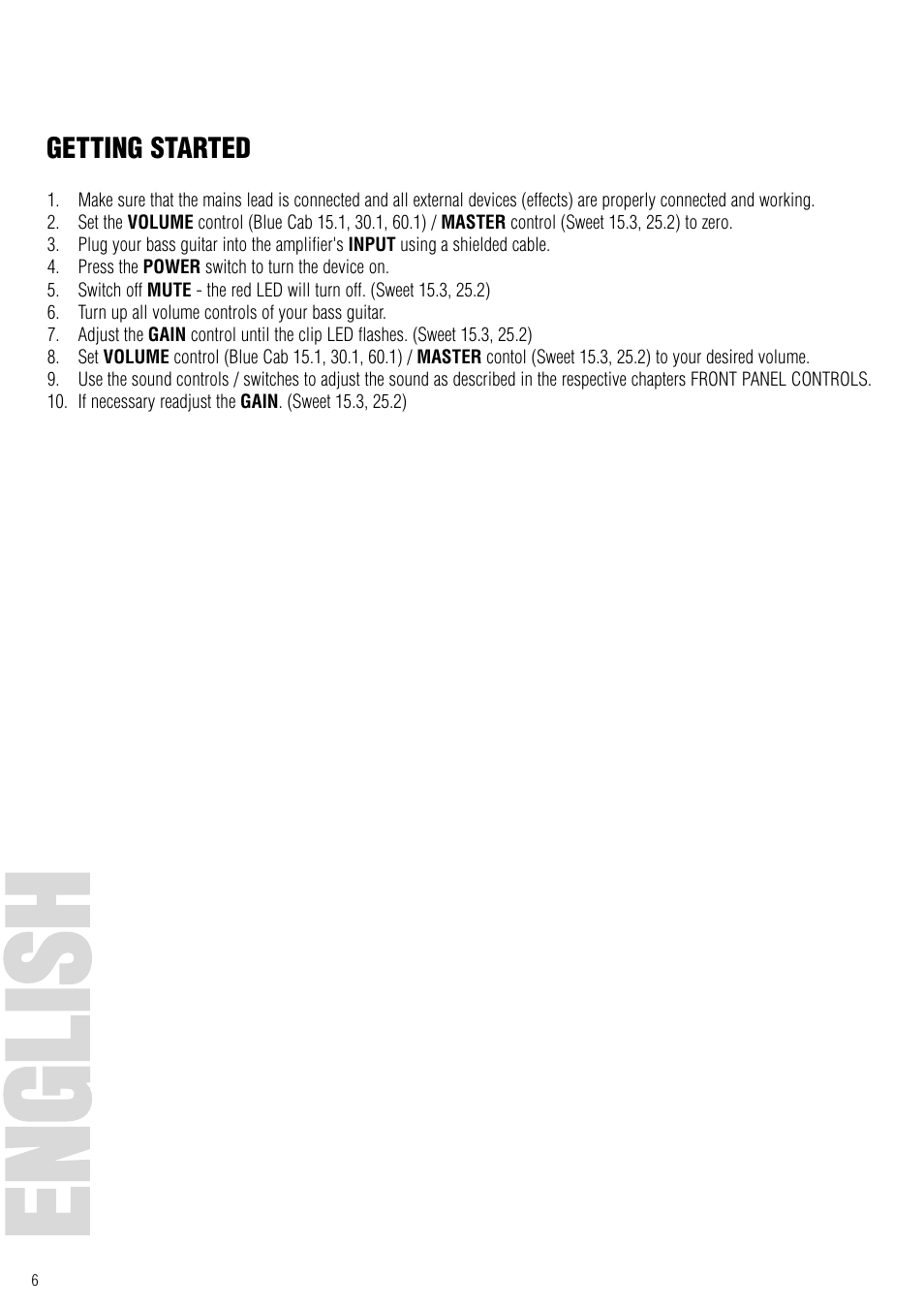 Ee nn gg ll iiss hh | Warwick Blue Cab 60.1 User Manual | Page 5 / 13