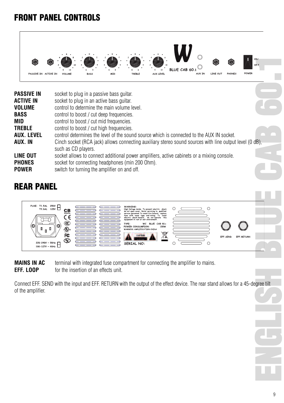 Ee nn gg ll iiss hh bb ll uu ee cc aa bb 66 00 | Warwick Blue Cab 60.1 User Manual | Page 8 / 13