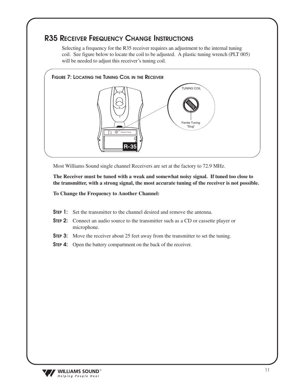 R35 r | Williams Sound HEARING HELPER TGS PRO 720 User Manual | Page 11 / 20