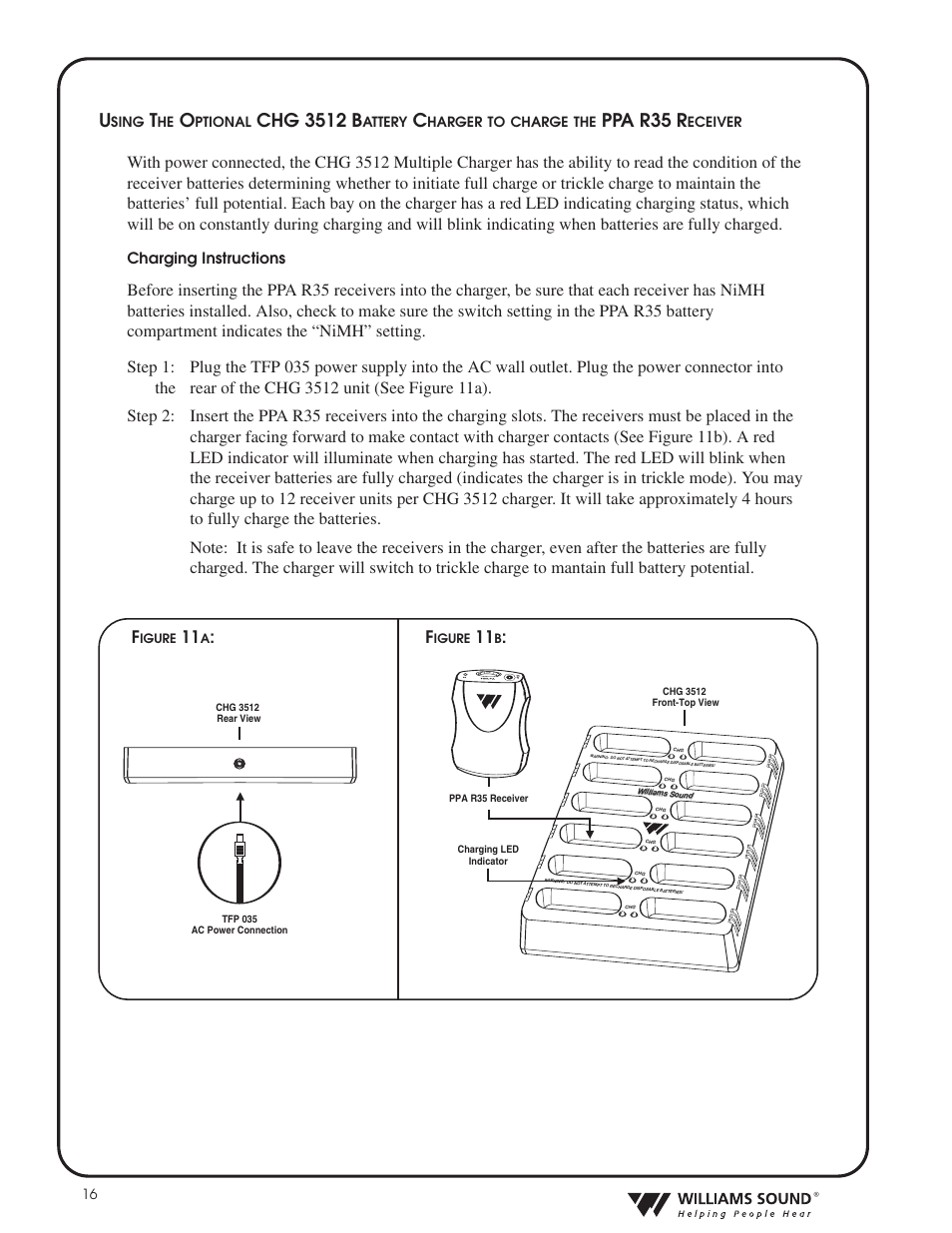 Chg 3512 b, Ppa r35 r | Williams Sound HEARING HELPER TGS PRO 720 User Manual | Page 16 / 20