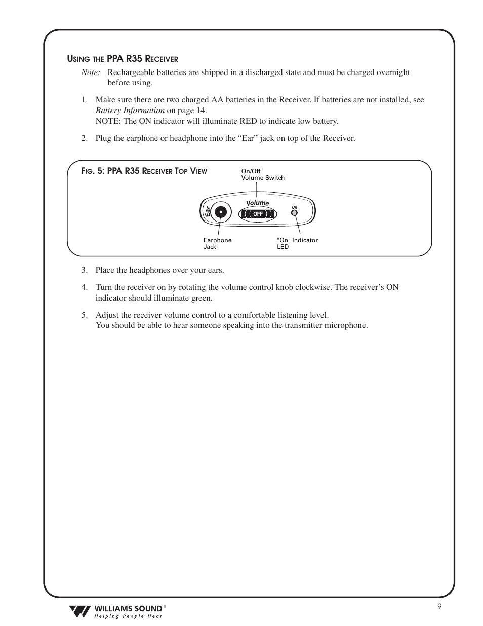 Williams Sound HEARING HELPER TGS PRO 720 User Manual | Page 9 / 20