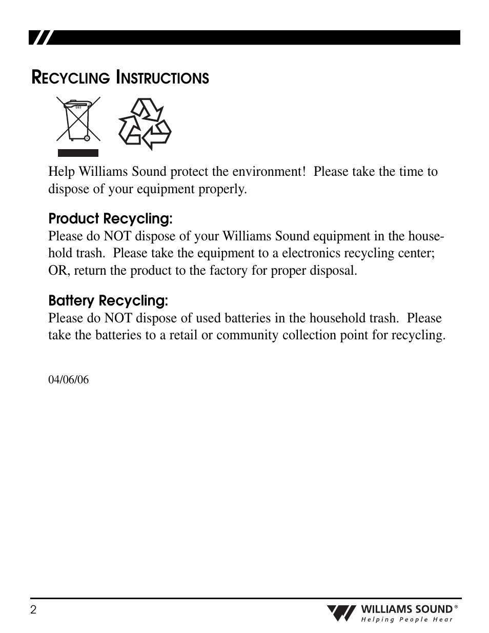 Williams Sound WIR RX16 User Manual | Page 2 / 6