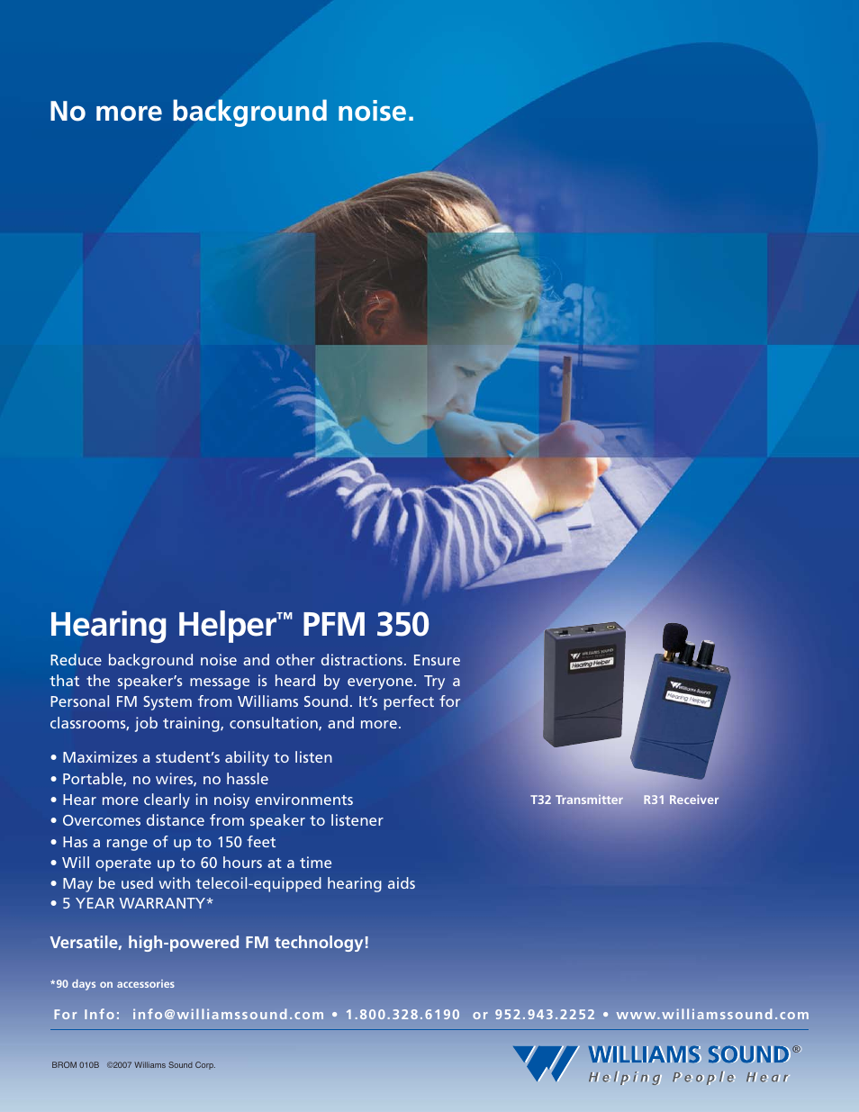 Williams Sound PFM 350 User Manual | 1 page