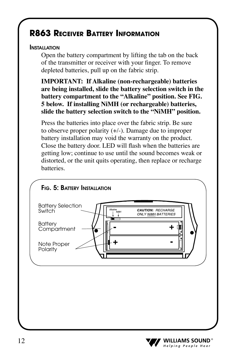R863 r | Williams Sound T800 User Manual | Page 12 / 20