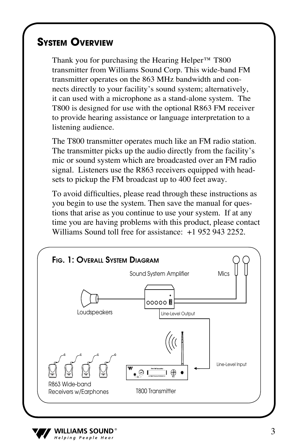 Williams Sound T800 User Manual | Page 3 / 20