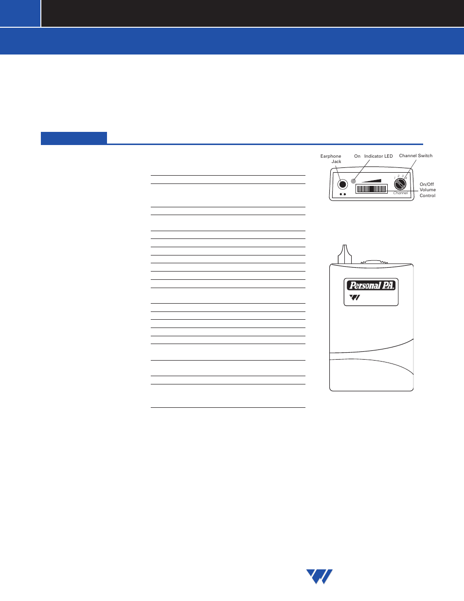 Williams Sound Personal PA Wideband Receiver PPA R7-4NA User Manual | 3 pages