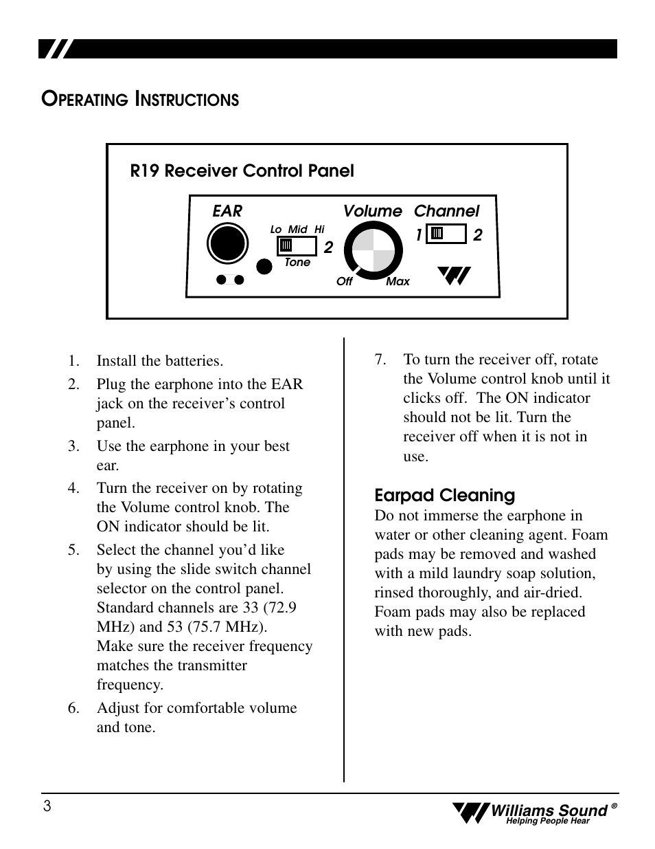Williams Sound Personal PA Receiver PPA R19 User Manual | Page 3 / 6