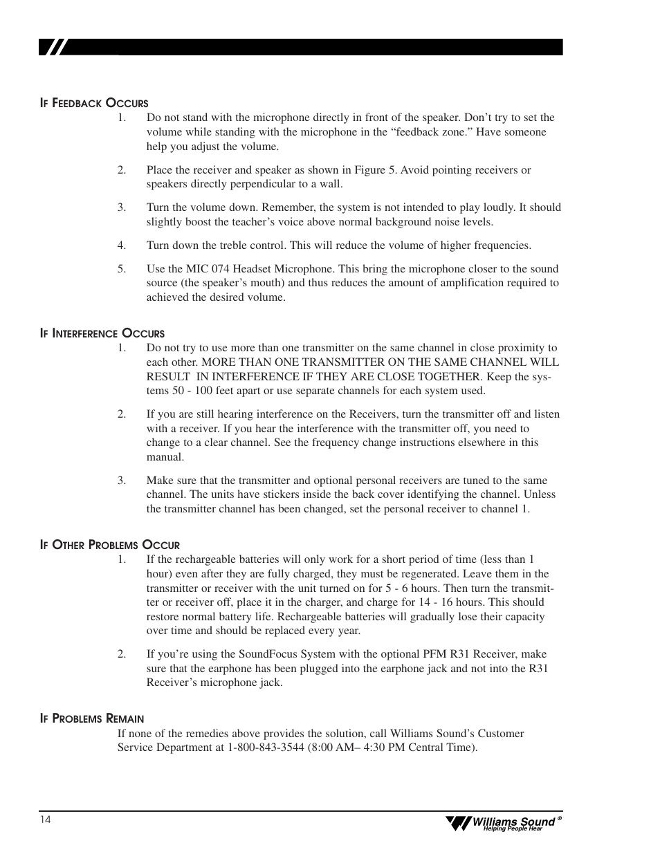 Williams Sound CFM 400 User Manual | Page 13 / 19