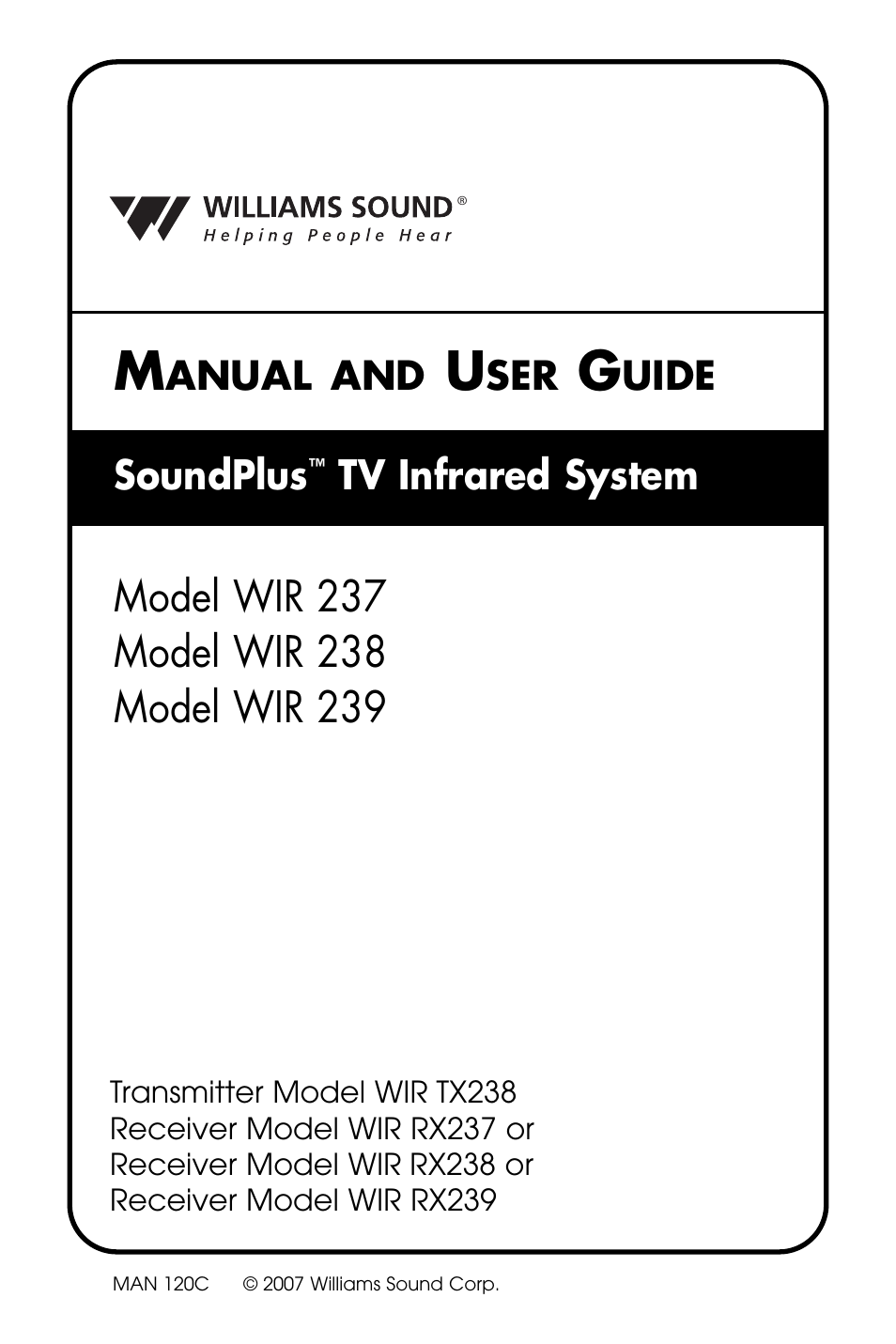 Williams Sound WIR 239 User Manual | 24 pages