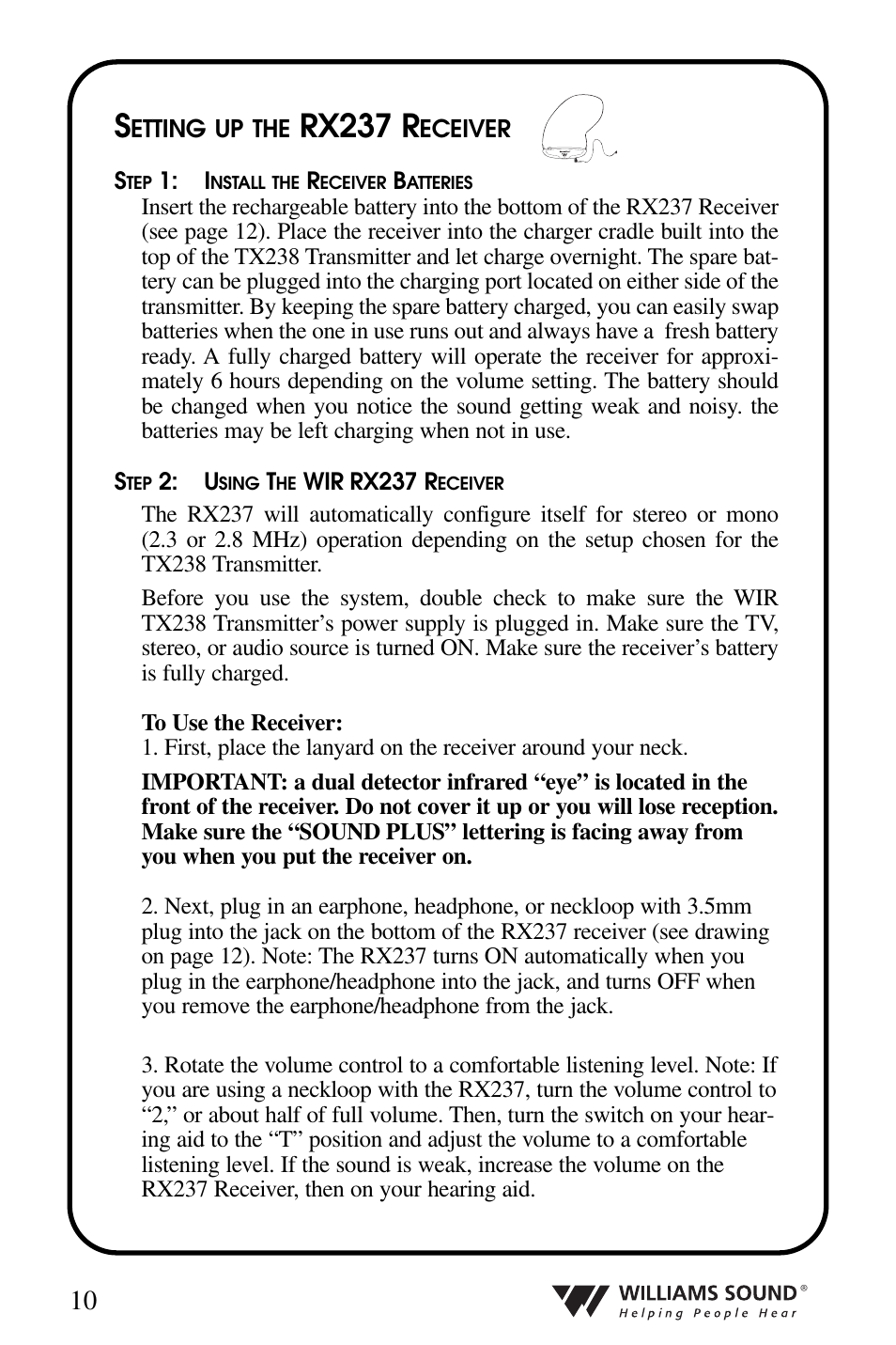Rx237 r | Williams Sound WIR 239 User Manual | Page 10 / 24