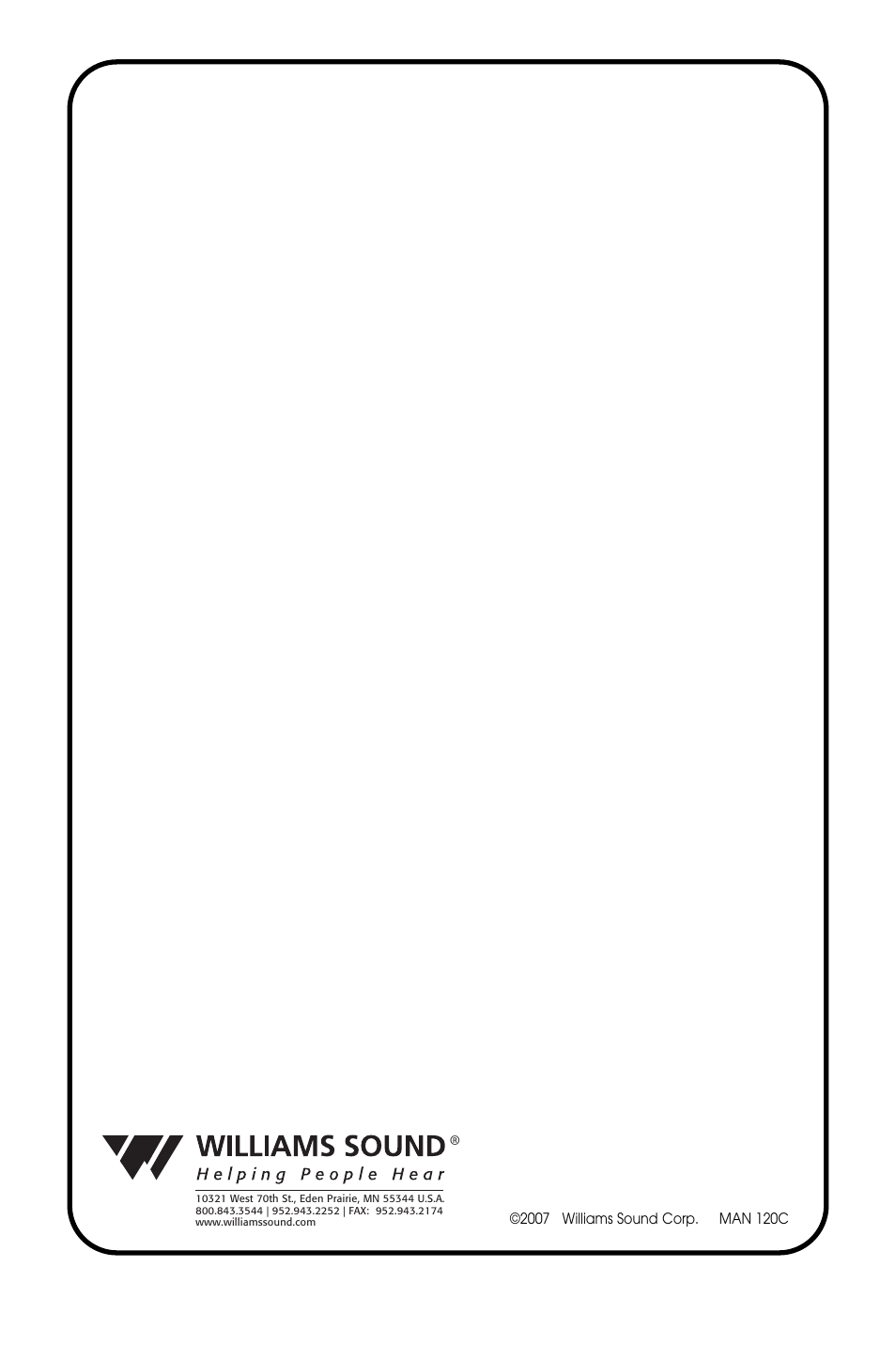Williams Sound WIR 239 User Manual | Page 24 / 24