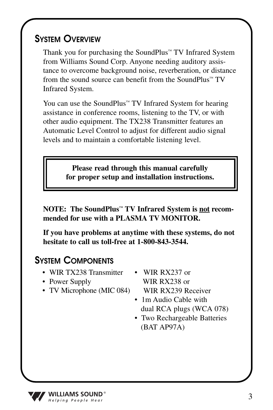 Williams Sound WIR 239 User Manual | Page 3 / 24