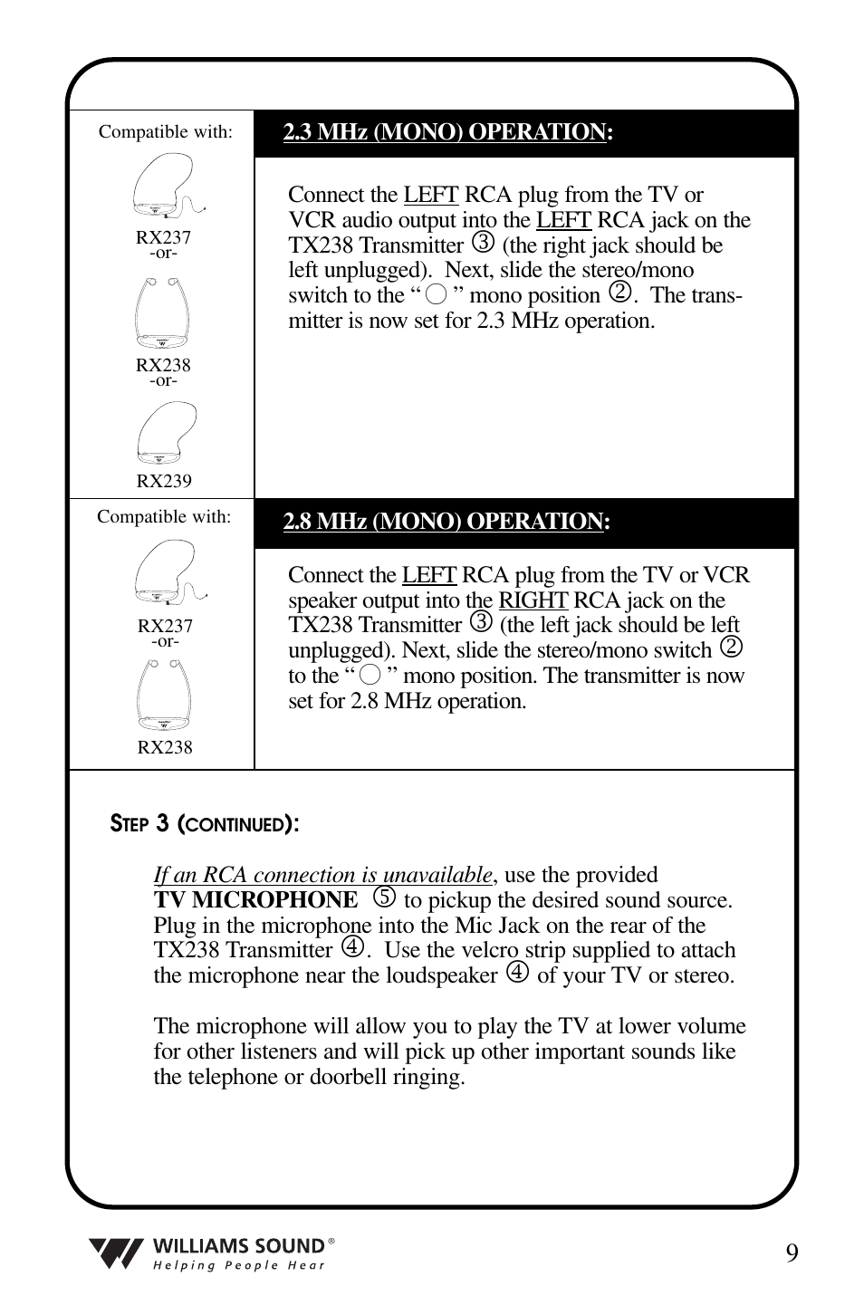 Williams Sound WIR 239 User Manual | Page 9 / 24