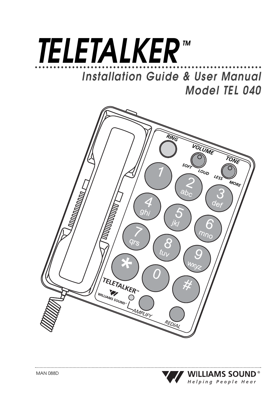 Williams Sound TEL 040 User Manual | 16 pages