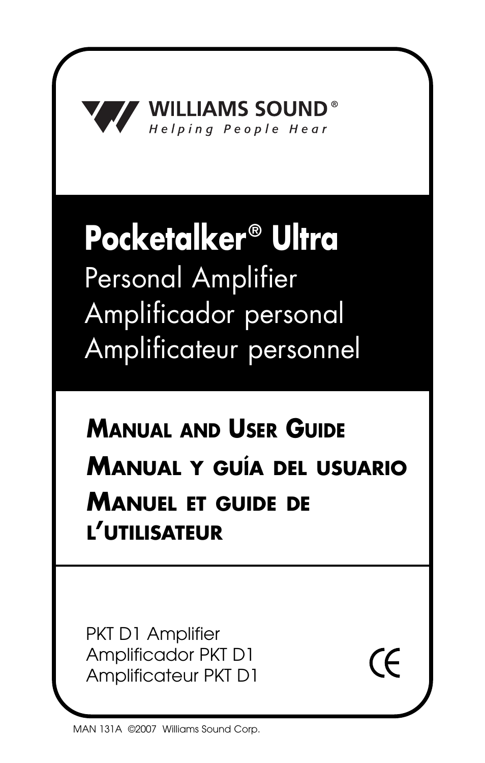 Williams Sound POCKETALKER PKT D1 User Manual | 80 pages