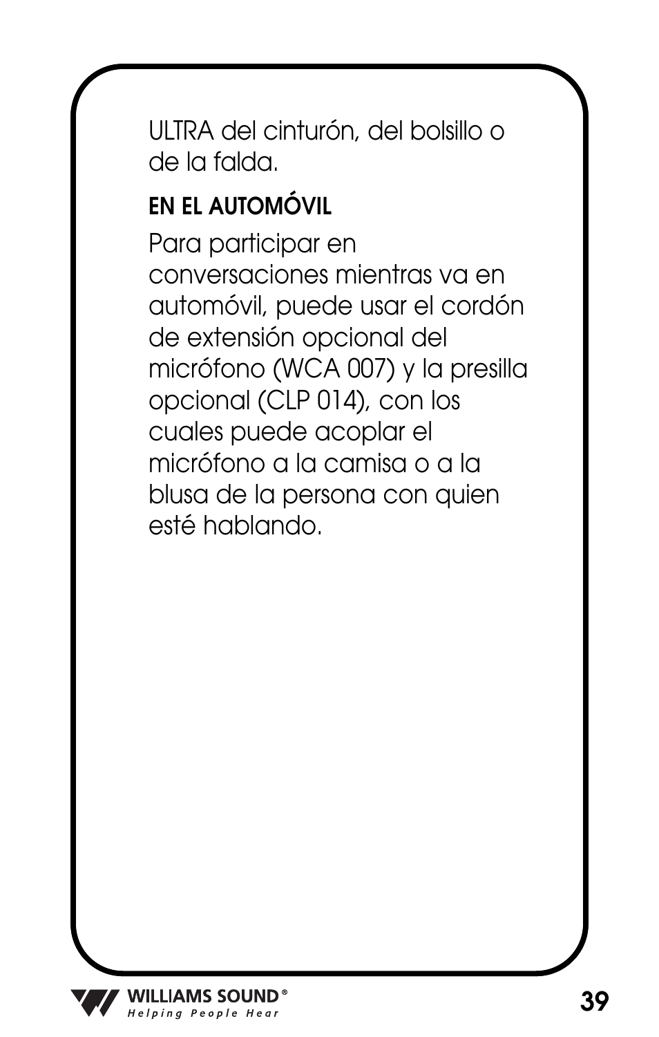 Williams Sound POCKETALKER PKT D1 User Manual | Page 39 / 80